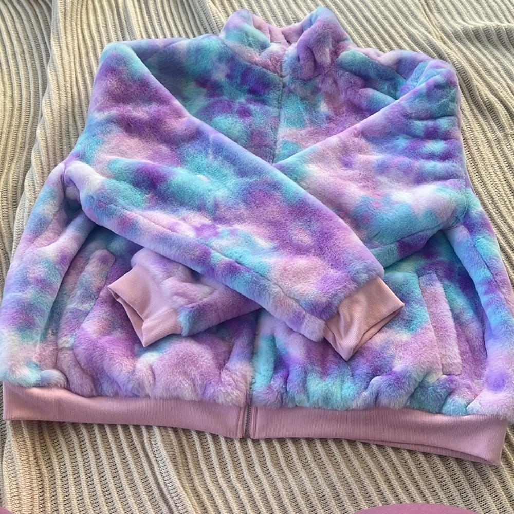 PRE-LOVE XXLG CABANA BY CROWNS & IVY JRs Faux Fur Winter FULLZIP MUILT-COLOR